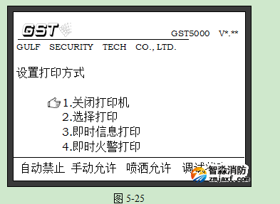 海灣GST5000主機(jī)打印機(jī)設(shè)置 海灣GST5000主機(jī)打印機(jī)設(shè)置